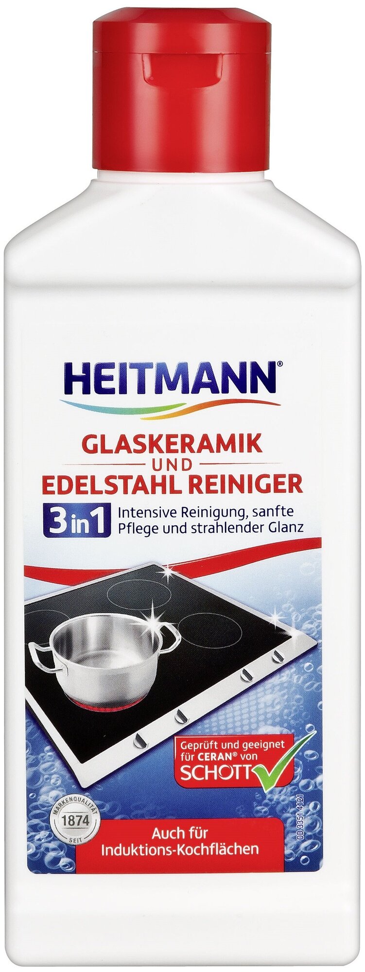 Средство для чистки изделий из стеклокерамики и нержавеющей стали Heitmann, 250 мл, 250 г - фотография № 2