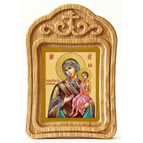 Икона Божией Матери Воспитание, в резной деревянной рамке икона божией матери благодатное небо в резной деревянной рамке
