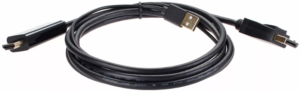 Кабель DisplayPort (M) - HDMI (M), 1.8м, VCOM (CG599AC-1.8M)