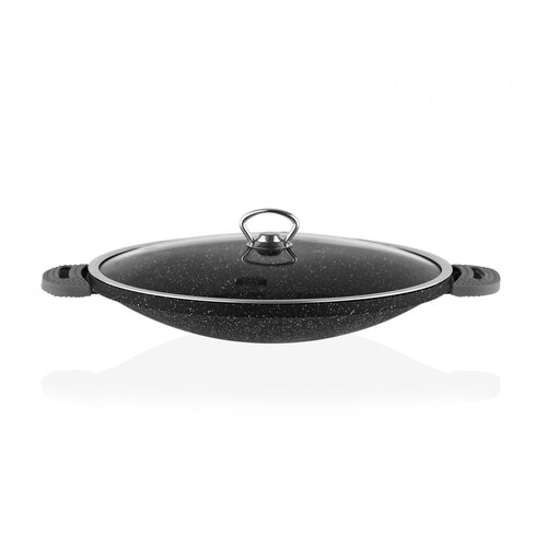 Сковорода-вок с крышкой 34x34 см черный
