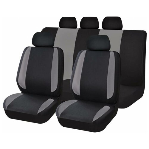 Чехлы для автомобильных сидений KRAFT MODERN универсальные, полиэстер, черно-серые KT 835614