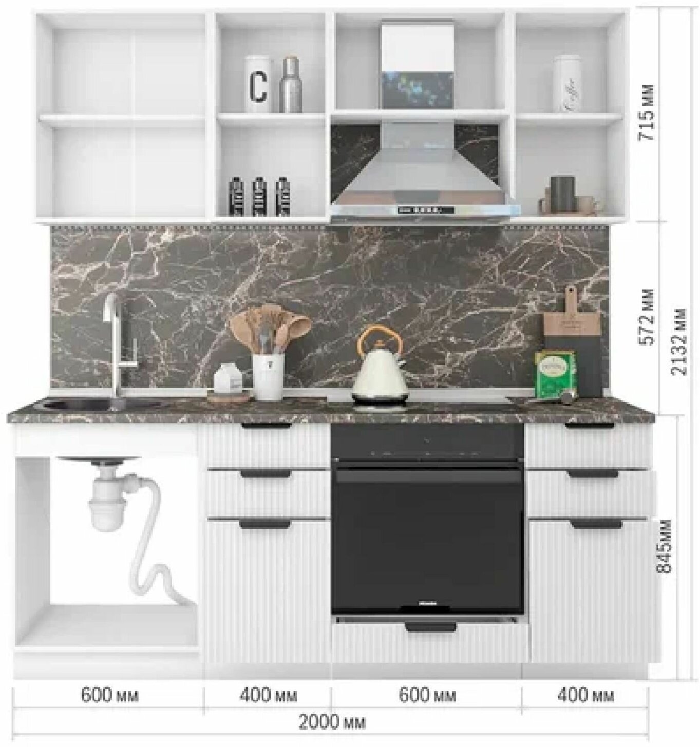 Модульная кухня шкаф напольный духовой 600 мм - фотография № 8
