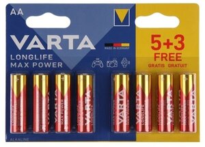 Батарейка VARTA LongLife MAX Power AA, 8 шт.