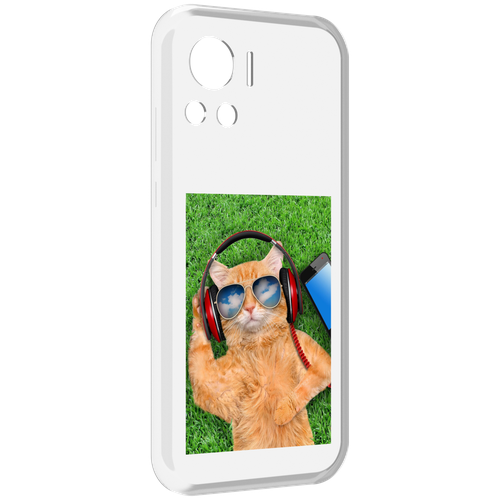 Чехол MyPads Кот-кайфарик для Motorola Edge 30 Ultra задняя-панель-накладка-бампер чехол mypads грозный кот для motorola edge 30 ultra задняя панель накладка бампер
