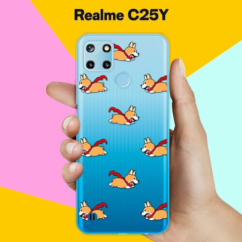 Силиконовый чехол на realme C25Y Корги с шарфом / для Реалми Ц25 Ай силиконовый чехол на realme 5 корги с шарфом для реалми 5