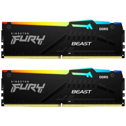 Оперативная память Kingston FURY Beast RGB (16 ГБ x 2 шт.) DDR5 5200 МГц DIMM CL40 KF552C40BBAK2-32