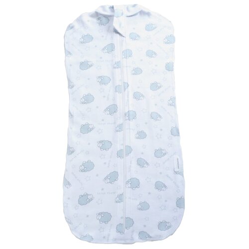 кокон с чепчиком Барашки и звезды Серый