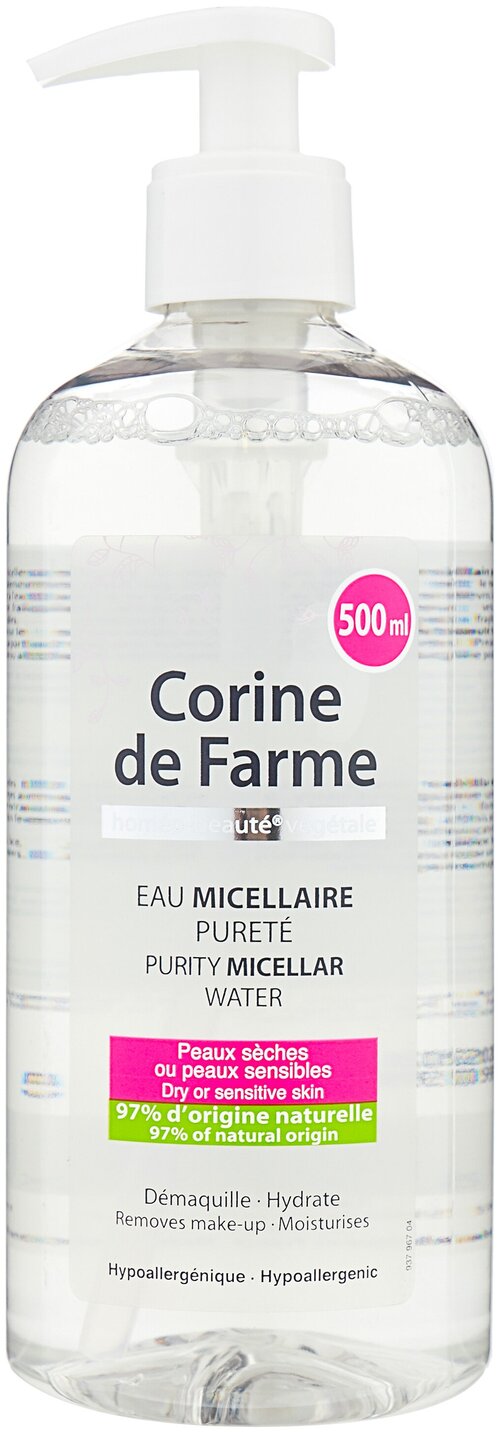 CORINE de FARME вода мицеллярная очищающая, 500 мл, 500 г