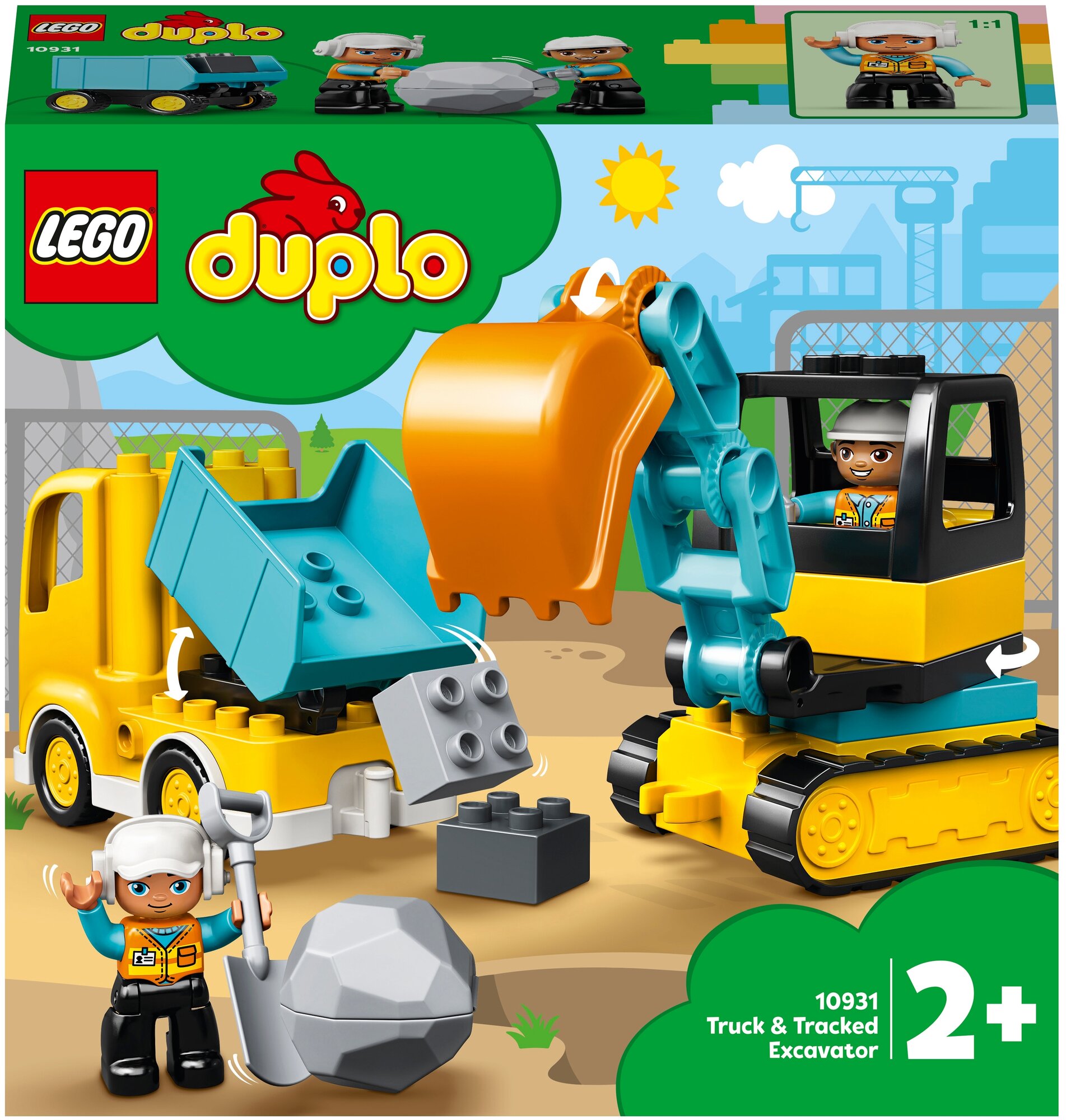 Конструктор LEGO DUPLO Town 10931 Грузовик и гусеничный экскаватор