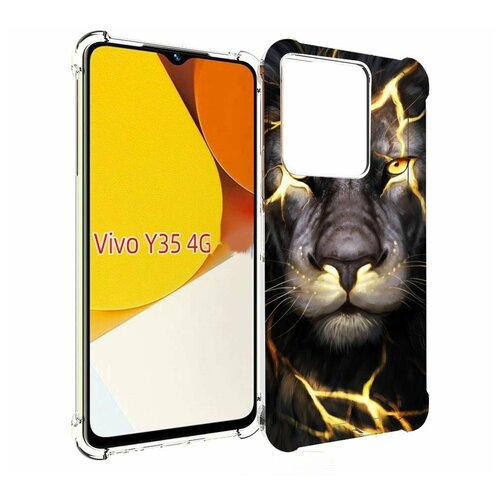 чехол mypads ламборгини lambo 6 мужской для vivo y35 4g 2022 vivo y22 задняя панель накладка бампер Чехол MyPads Светящийся-лев мужской для Vivo Y35 4G 2022 / Vivo Y22 задняя-панель-накладка-бампер