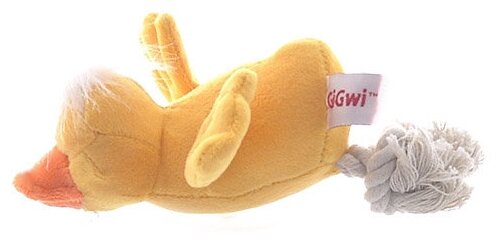 Игрушка для собак GIGWI Dog Toys Утка с пищалкой, желтая (15 см)