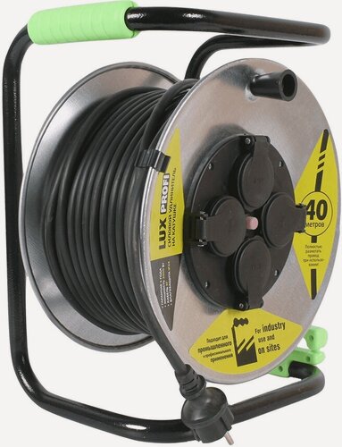 Изображение товара Удлинитель силовой LUX PROFI на металлической катушке К4-Е-40 КГ 3x1.5 16А 40м
