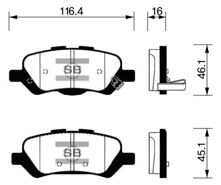 SANGSIN колодки тормозные ЗАД SP1459