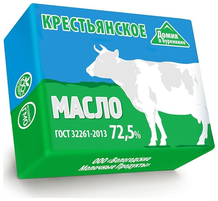 Домик в Буренкино  Масло сливочное Крестьянское 72.5%, 450 г