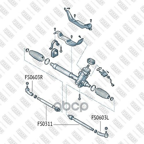 Наконечник рулевой VW Polo 01-; Seat Ibiza 02-; Skoda Fabia, Roomster 99- Fixar FS0603R