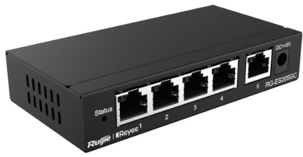 Коммутатор Reyee 5-Port Gigabit Smart Switch, 5 Gigabit RJ45 Ports, Desktop Steel Case (RG-ES205GC)