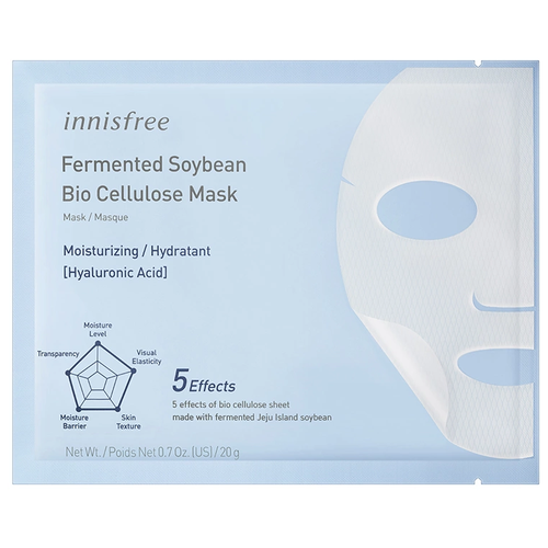 Innisfree Биоцеллюлозная маска с ферментированной соей - увлажняющая