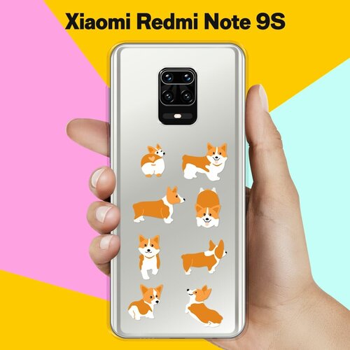 Силиконовый чехол 8 Корги на Xiaomi Redmi Note 9S силиконовый чехол корги узором на xiaomi redmi note 9s