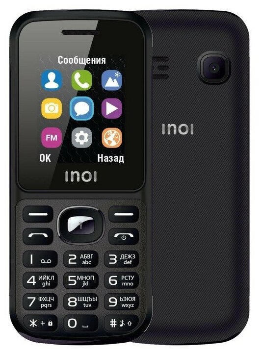 Сотовый телефон INOI 105, 1.8", 2 sim, microSD, 600 мАч, чёрный