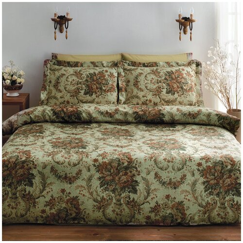 фото Комплект постельного белья tivolyo home royal жатка зеленый