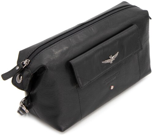Сумка  барсетка Aeronautica Militare повседневная, натуральная кожа, внутренний карман, черный