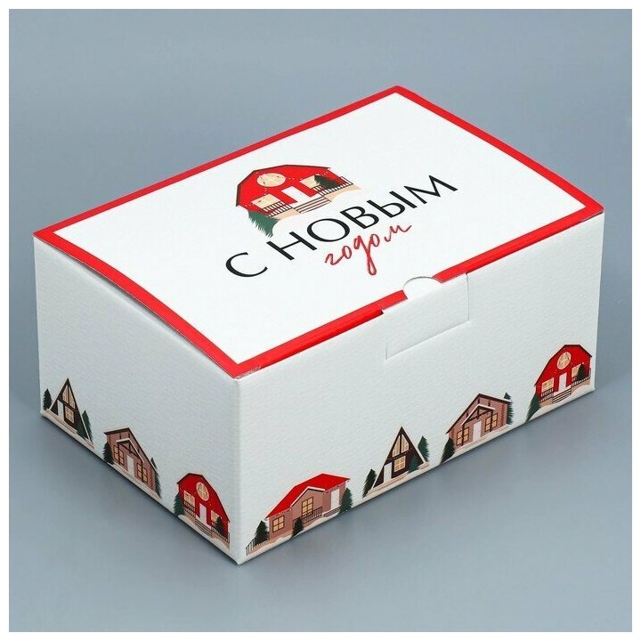 Коробка складная «Домики» 22 × 15 × 10