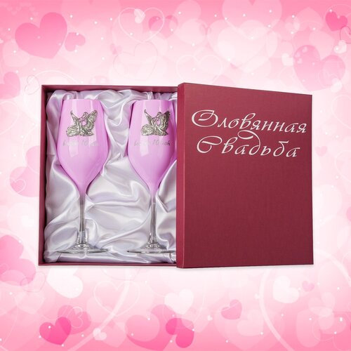 Набор бокалов для вина Розовая свадьба