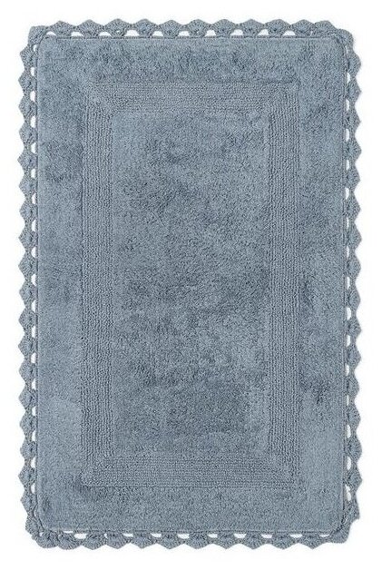 Коврик для ванной DeNASTIA кружево, 60x100см, голубой M111252 - фотография № 1