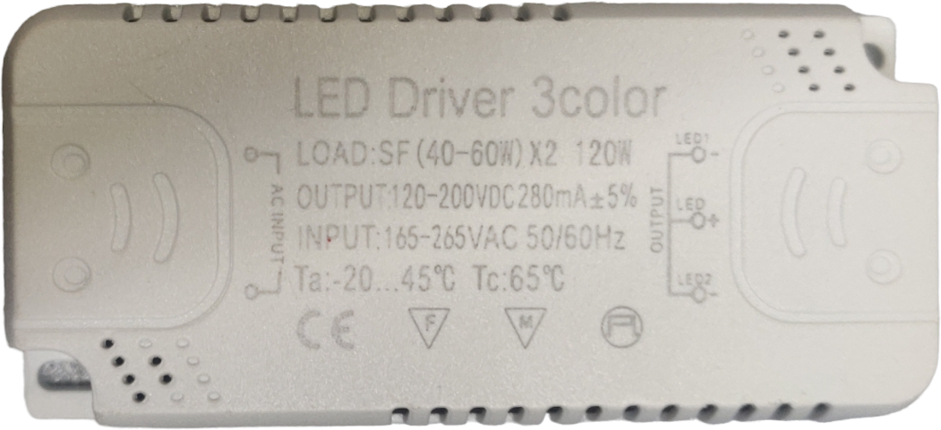 Светодиодный драйвер двухканальный Led Driver: SF (40-60W)x2 120W 280mA - фотография № 3