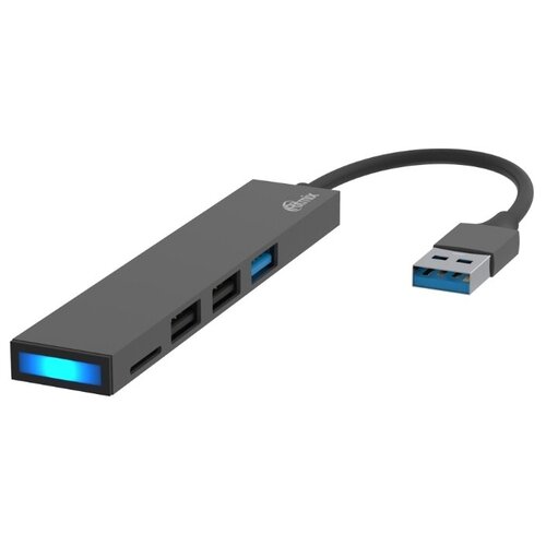 USB-концентратор Ritmix CR-4315 Metal разъемов: 3 серый