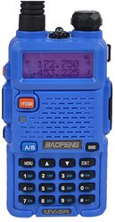 Рация Baofeng UV-5R синяя с гарнитурой (2 режима мощности)