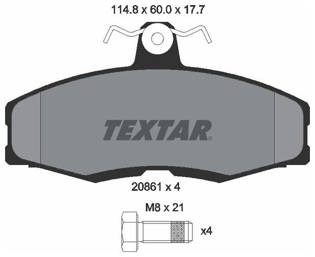 Колодки тормозные дисковые перед Textar 2086105