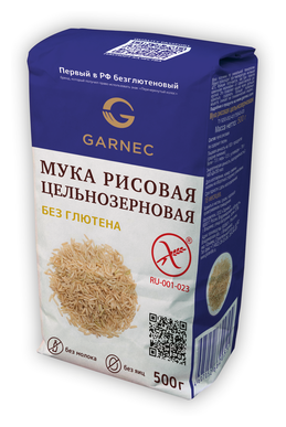 Мука Гарнец Рисовая цельнозерновая 500г Garnec - фото №9