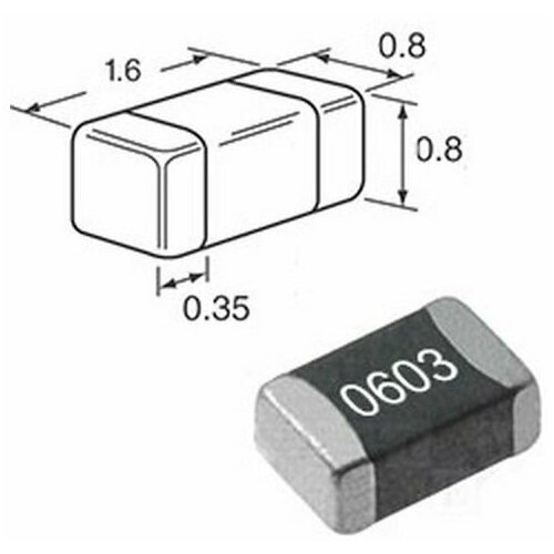 100шт. резистор SMD 0603 100ом, 5%, Viking