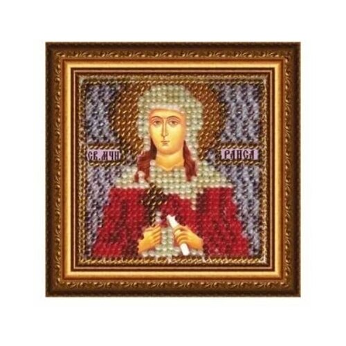 Рисунок на ткани Икона Святая Прпмч. Раиса Александрийская 6,5х6,5 см. для вышивки нитками и бисером.