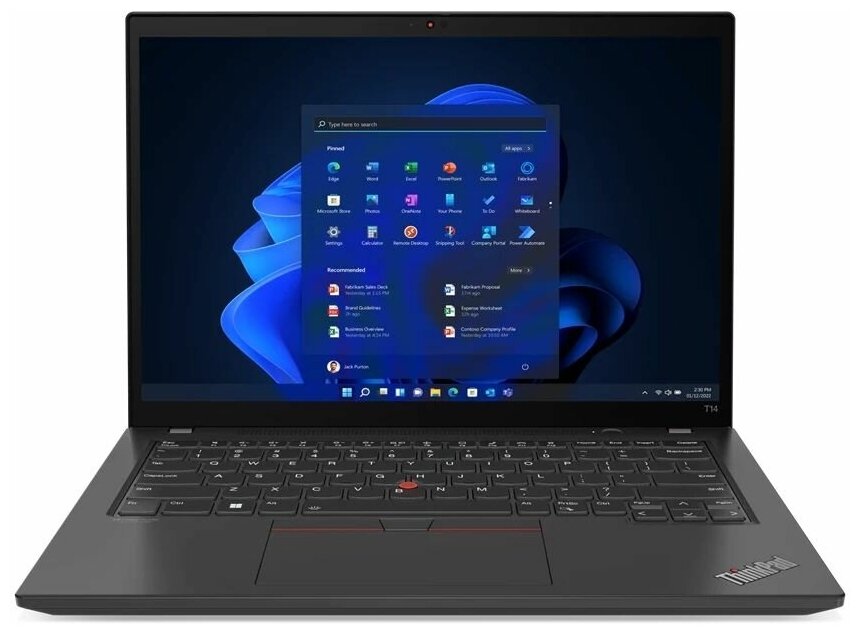 Ноутбук Lenovo ThinkPad T14 Gen 3 21AH00BPUS Intel Core i5 1235U, 1.3 GHz - 4.4 GHz, 16384 Mb, 14" WUXGA 1920x1200, 512 Gb SSD, DVD нет, Intel Iris Xe Graphics, Windows 11 Professional, черный, 1.48 кг, 21AH00BPUS