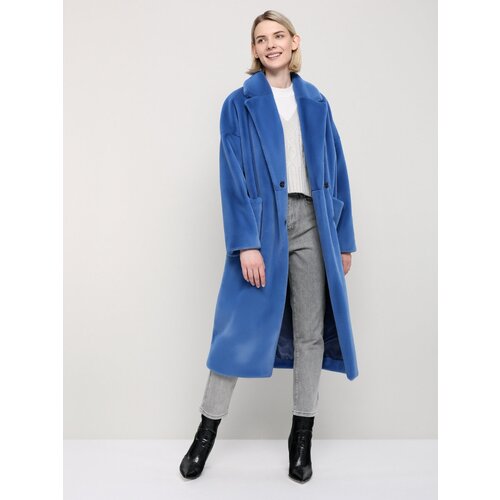 Пальто ALEF, размер 50, синий шуба alef размер 98 бежевый