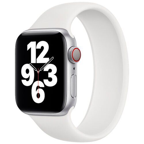 Эластичный силиконовый ремешок для Apple Watch серии 1-6 и Эпл Вотч SE 42-44 mm / Силиконовый монобраслет без застежки размер M (White)