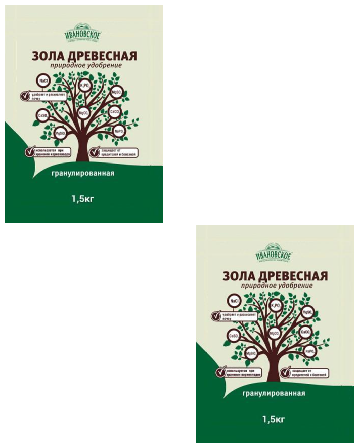 Ивановское Зола гранулированная древесная 15 кг 2 шт