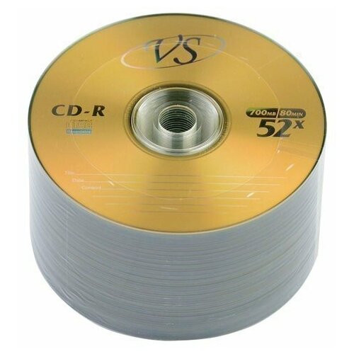 Диски CD-R VS 700 Mb 52x, комплект 50 шт, Bulk, VSCDRB5001