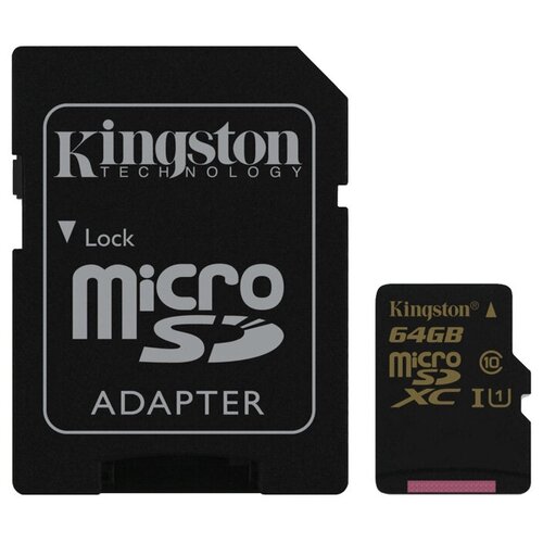 Карта памяти Kingston microSD 64 ГБ Class 10, UHS-I, R/W 90/45 МБ/с, адаптер на SD, 1 шт. карта памяти exployd microsdxc 64gb class10 адаптер sd