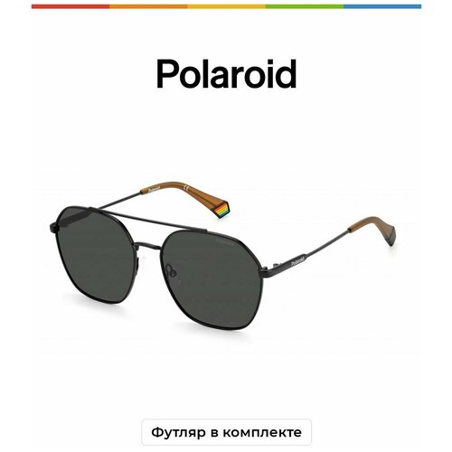 Солнцезащитные очки Polaroid Polaroid PLD 6172/S 807 M9 PLD 6172/S 807 M9, черный, серый солнцезащитные очки polaroid квадратные оправа пластик для женщин красный