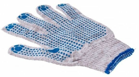 фото Перчатки ХБ с ПВХ 5 нитей 10 класс универсальные
