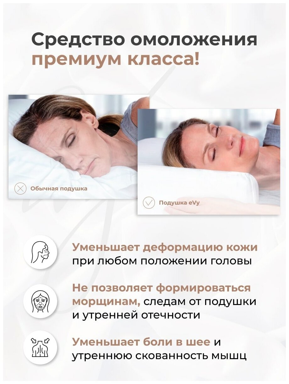 Анатомическая подушка eVy Pillow с эффектом памяти - фотография № 4