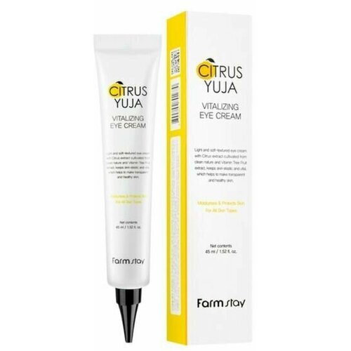 Farmstay Крем для век осветляющий с экстрактом юдзу Citrus Yuja Vitalizing Eye Cream 45 мл. farmstay крем для век осветляющий с экстрактом юдзу citrus yuja vitalizing eye cream 45 мл