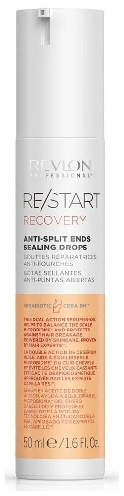 Revlon Professional Restart Капли для запечатывания секущихся кончиков волос Recovery Anti-Split Ends Sealing Drops, 90 г, 50 мл, аэрозоль