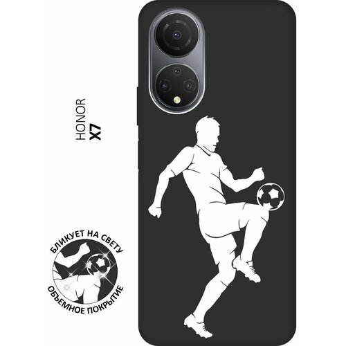 Матовый чехол Football W для Honor X7 / Хонор Х7 с 3D эффектом черный матовый чехол lazybones w для honor x7 хонор х7 с 3d эффектом синий