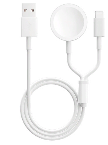 Магнитное беспроводное зарядное устройство 2 в 1 от сети/USB кабель для умных смарт-часов Apple Watch+iPhone