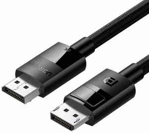 Кабель UGREEN DP114 (80393) DP 1.4 Male to Male Plastic Case Braided Cable. Длина: 3м. Цвет: черный