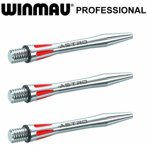 Короткие хвостовики для дротиков Winmau Astro Aluminium Red (Short). Аксессуары для Дартс. 3 хвостовика. хвостовики для дротиков winmau astro aluminium medium аксессуары для дартс 3 хвостовика